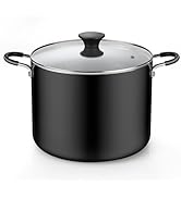 Cook N Home Nonstick Stockpot with Lid 10.5-Qt, Deep Cooking Pot Cookware Canning Stock Pot with ...