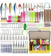 GOANDO Fishing Lures Kit for Freshwater Bait Tackle Kit for Bass Trout Salmon Fishing Accessories...