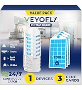 VEYOFLY Fruit Fly Trap Indoor (1 Device + 3 Refills), Gnat Catcher, Plug-in Light Insect Trap for...