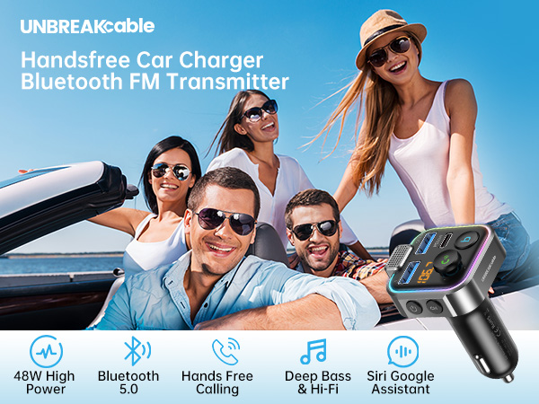 Handsfree car charger Bluetooth FM transmitter