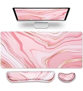 Gimars 3 in1 Mouse Pad and Keyboard Wrist Rest, Large Gaming Mouse Pad & Keyboard Wrist Rest Supp...