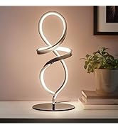 Mayful Modern Table Lamp, LED Spiral Lamp, Stepless Dimmable Bedside Lamp, Contemporary Nightstan...