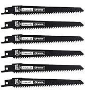 amoolo 6'' Reciprocating Saw Blades, Wood Cutting Sawzall Pruning Blades (6Pcs/6TPI)