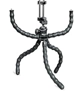 Bower 14-inch Grappling Vlogging Tripod with Bendable Arms and Legs, 360-degree Ball Head Mount, ...