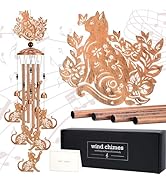 LIRAVENO Cat Wind Chimes Outdoor - Metal Animal Windchime Yard Decor Waterproof Garden Backyard P...
