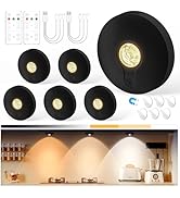 Yiliaw Rechargeable Puck Lights with Remote, 6 Pack Magnetic Under Cabinet Lighting, 1500mAh Batt...
