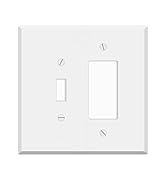 Oversized White Metal Outlet Covers, Toggle/Rocker Switch 2-Gang Wall Plate, 5.5