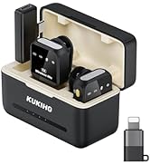 Wireless Lavalier Microphone for iPhone iPad Android With Charging Case 80h Battery Life, Noise C...