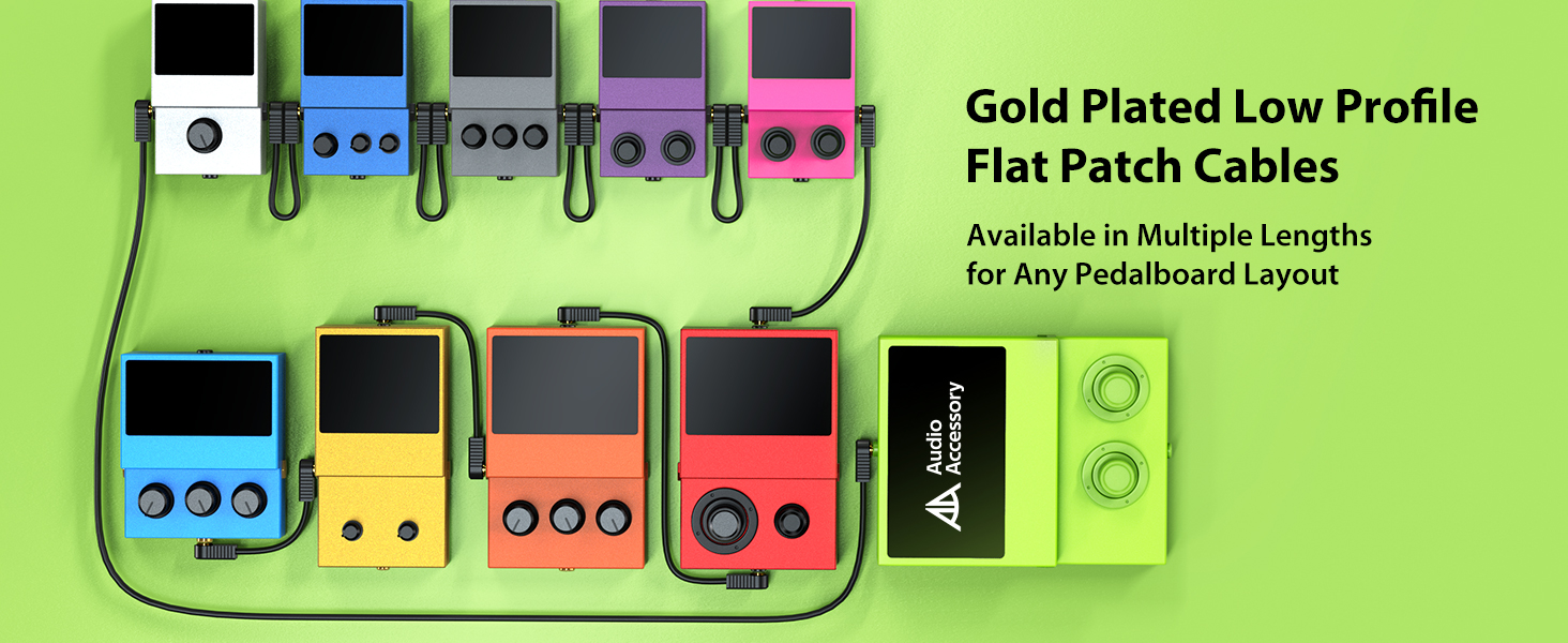 Gold Plated Low Profile Flat Guitar Patch Cables