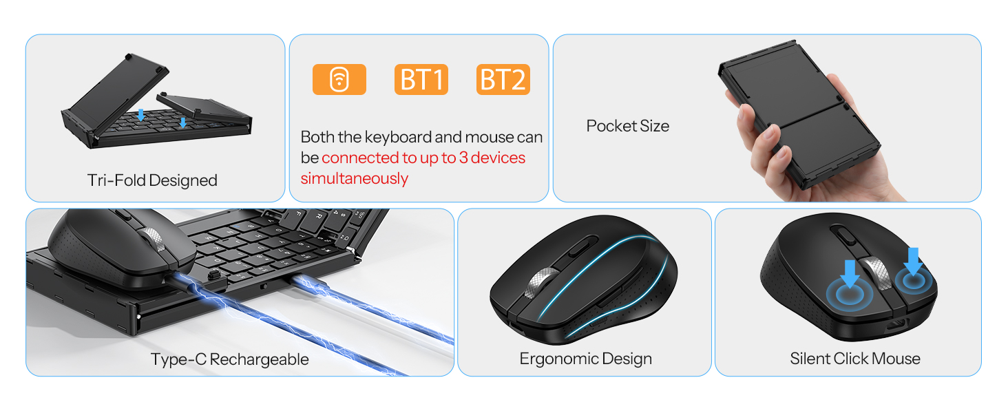 Foldable and Mouse Keyboard