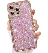 ZIYE for iPhone 16 Pro Glitter Case Cute Luxury Dimond Shiny Design for Women Girls Soft TPU Shoc...