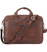 Jack&amp;Chris Leather Briefcase for Men,Business Travel Laptop Messenger Bags