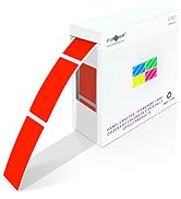 Square Color Coding Labels 3 x 1 inch - Rectangle Fluorescent Red Colored File Folder Stickers 25...