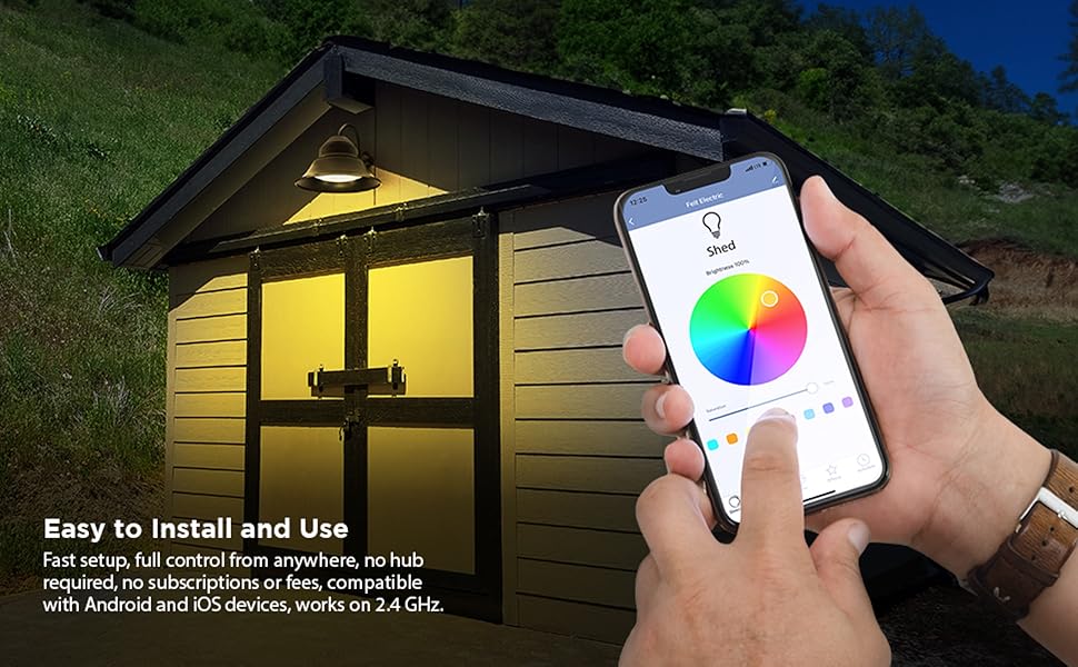 Feit Electric smart bulbs are easy to install and connect to the Feit Electric app.