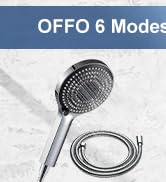 OFFO Shower Head Set, 6-Mode High Pressure Handheld Sprayer with 60 Inch Stainless Steel Shower H...