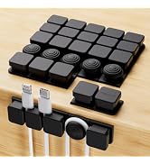 12Pack Silicone Cord Organizer EasyCut, Adhesive Cable Management Cable Clips for USB/Charging Ca...