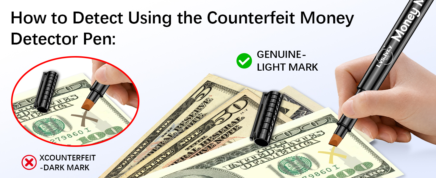 LvsJvcy Counterfeit Money Detector Pen