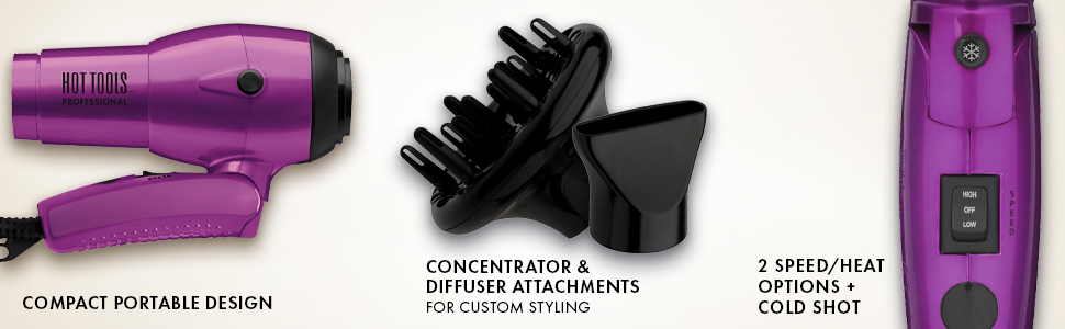 hairdryer; hairdryers; travelhairdryer; travelhairdryers; compact; foldinghandle; hottools