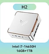 KAMRUI H2 Mini PC Intel Core i7-14650HX 16-Core, 16GB DDR4 1TB SSD | Triple 4K@60Hz Display via H...