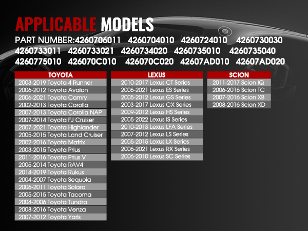 FITMENT for Toyota