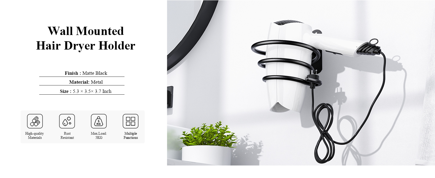 Tindbea Hair Dryer Holder