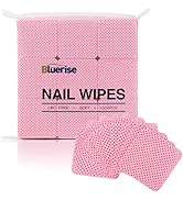 BLUERISE 1000Pcs Pink Nail Pliosh Remover Lint Free Nail Wipes Soft Gel Nail Polish Remover Pads ...