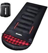 POEPORE Flannel Sleeping Bag Cotton 0 Degree Cold Weather for Adults XXL Wearable Sleeping Bag 4 ...