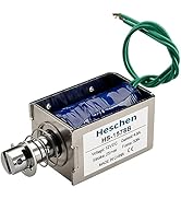 Heschen Solenoid Electromagnet, HS-1578B, DC12V 4.8A, 25mm Stroke, Force 50N, Push Pull Type, Ope...