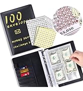 AIERSA 100 Envelopes Money Saving Challenge Binder Kit, Fun Budget Binder Book Organizer with Cas...