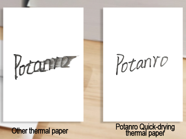 Quick-drying thermal paper leaves no trace