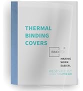 Binditek 10 Pack Thermal Binding Presentation Covers, 1/16 Inch Spine, Holds 15 Sheets, Ultra Cle...