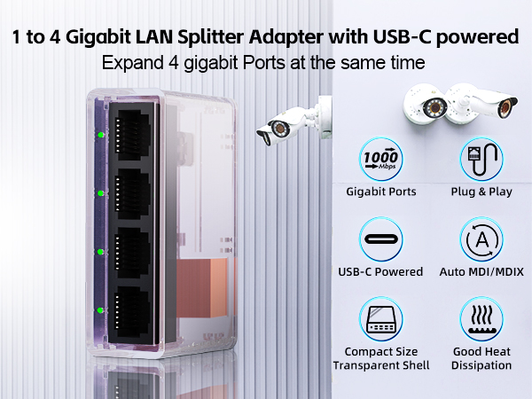 5-Port Gigabit Ethernet Switch with Type-C Powered