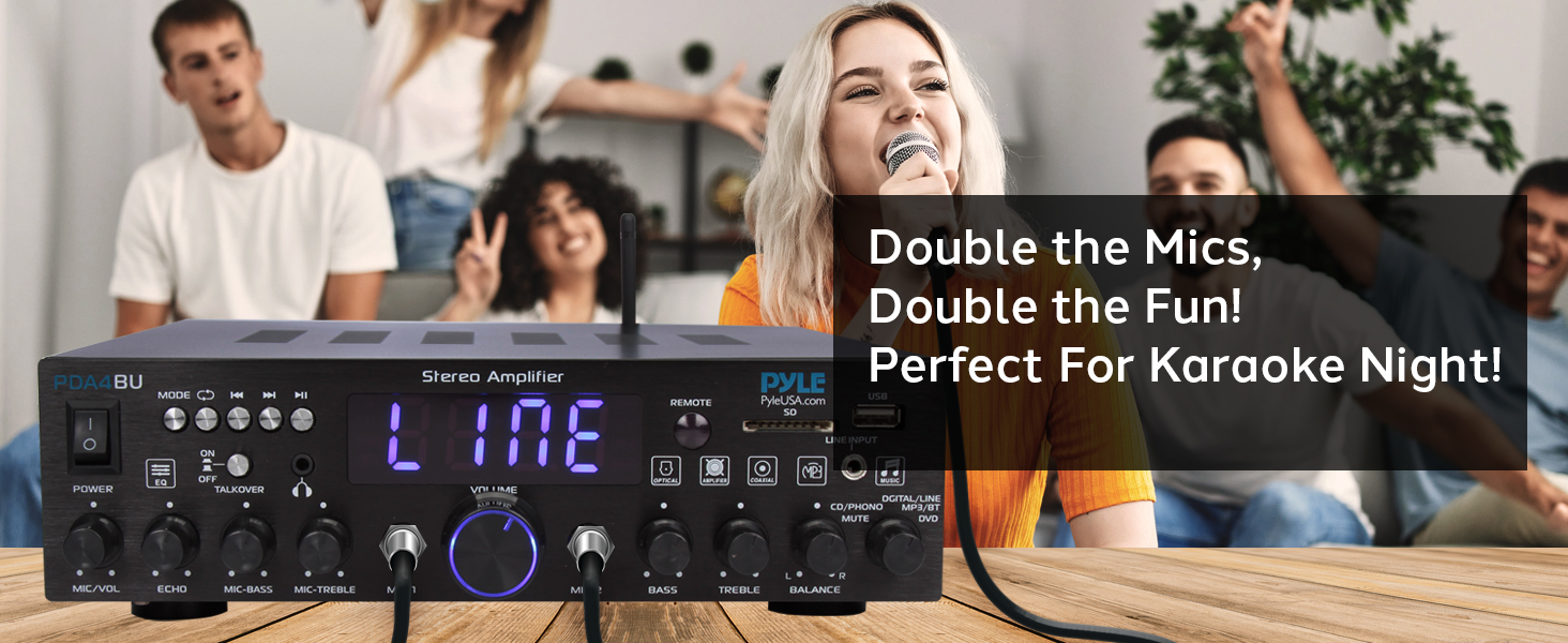 amplifier home audio receiver theater bluetooth av stereo with surround sound amplificador