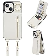 uCOLOR for iPhone 13/14/15 Wallet Case with Card Holders for Women, Crossbody Zipper Protective L...