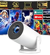 HY300PRO Mini Projector WiFi Bluetooth: Short Throw Portable Projector for IOS Android Phone Lapt...