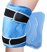 Ice Pack for Knee Pain Relief – Reusable Gel Ice Wrap with Adjustable Straps for Hot &amp; Cold Thera...