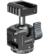Leaplumin 2-in-1 Cold Shoe Ball Head for Phone Mount, 360°Rotating Metal Cold Shoe Ball Head Came...