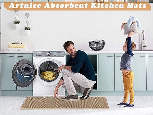 Absorbent kitchen mat