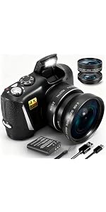 Digital Camera 4K for Photography 48MP Vlogging Camera for YouTube Vloggers Gifts for Beginners Teen...