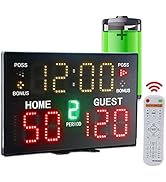 YZ Battery Powered Electronic Basketball Scoreboard Timer Clock with Buzzer, Portable Tabletop Di...