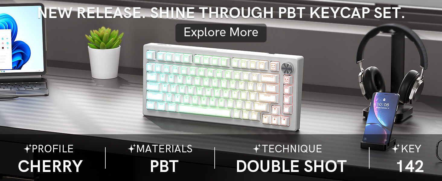 shine through keycaps