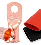 Tivorex 10pcs 2/0 Awg-3/8"(M10) Battery Copper Lugs, Wire Lugs Ring Terminal Connectors Ends, UL ...