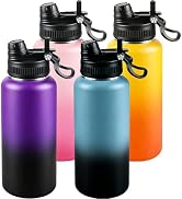 32 oz Insulated Water Bottle with 2-in-1 Straw and Spout Lid,Double Wall Vacuum Sports Water Bott...