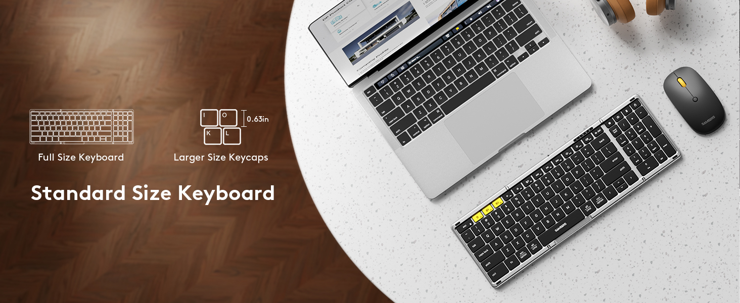 Samsers Folding Bluetooth Keyboard Mouse Combo