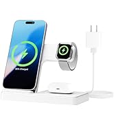 Wireless Charging Station for Apple Devices: 3 in 1 Foldable Qi Compact Case-Friendly Charger Sta...
