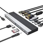 WAVLINK 12-in-1 USB C Docking Station, Triple Display Type C Hub Multiport Adapter with HDMI, Dis...