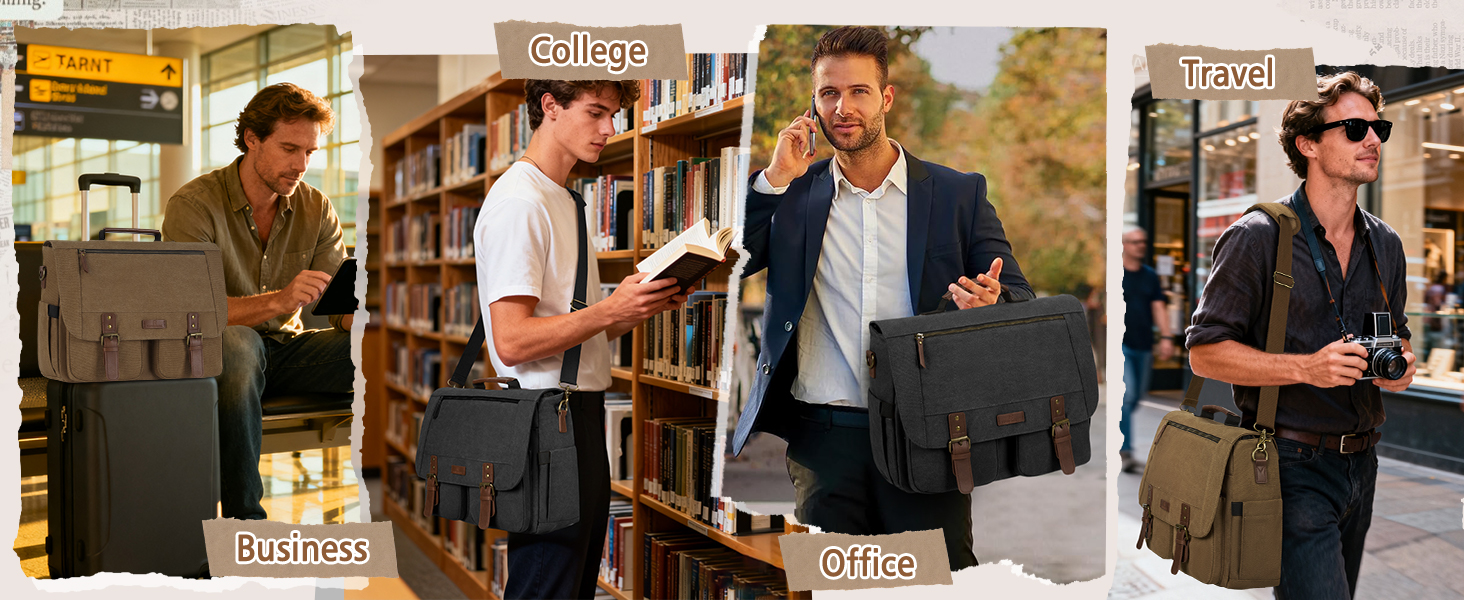 messenger bag for men canvas 15.6 17 17.3 inch laptop bag briefcases