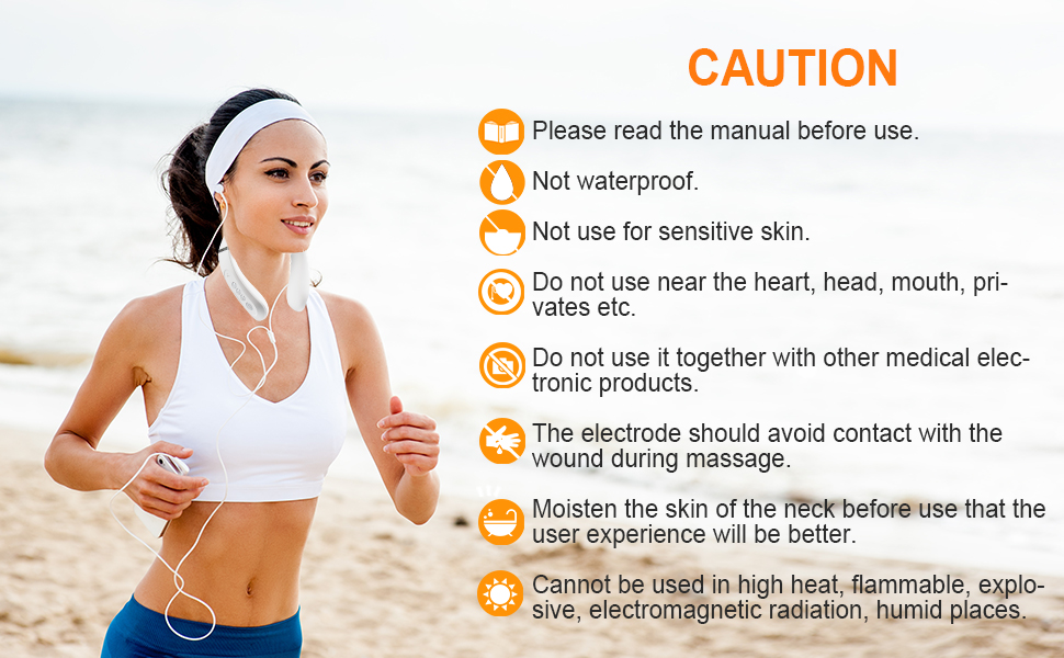 Neck massager caution