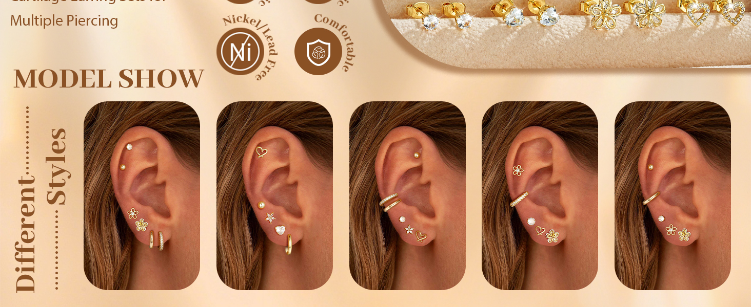 sensitive earrings for women hypoallergenic heart earrings for women cartilage earrings for women