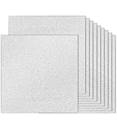 QTLCOHD 100 Sheets Silver Glitter Cardstock 12x12 Inch White Glitter Cardstock Paper for Scrapboo...